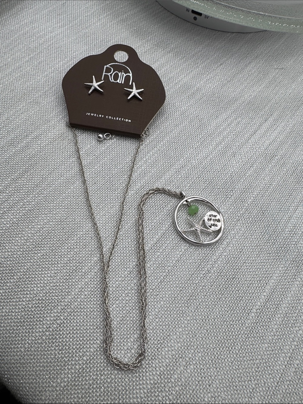 Rain starfish, studded, earrings, and necklace set star of the sea NEW - Picture 2 of 8